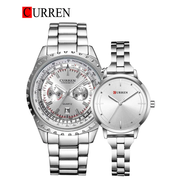 CURREN Original Brand Stainless Steel Band Wrist Watch For Couples With Brand (Box & Bag) US Arabia