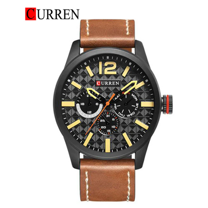 CURREN WATCHES  CURREN Original Brand Leather Straps Wrist Watch For Men With Brand (Box & Bag)-8247 US Arabia