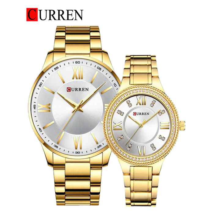 CURREN Original Brand Stainless Steel Band Wrist Watch For Couples With Brand (Box & Bag) US Arabia