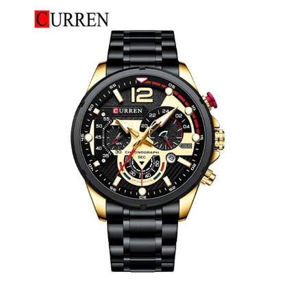 CURREN Original Brand Stainless Steel Band Wrist Watch For Men With Brand (Box & Bag)-8395 US Arabia