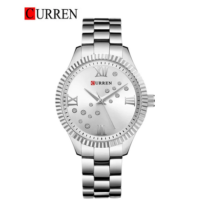 CURREN Original Brand Stainless Steel Wrist Watch For Women With Brand (Box & Bag)-9009 US Arabia