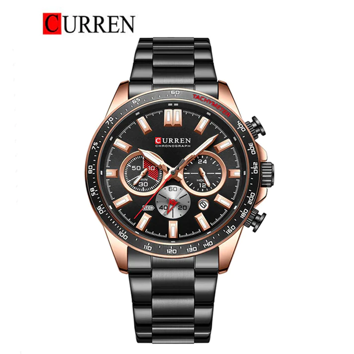 CURREN Original Brand Stainless Steel Band Wrist Watch For Men With Brand (Box & Bag)-8418 US Arabia