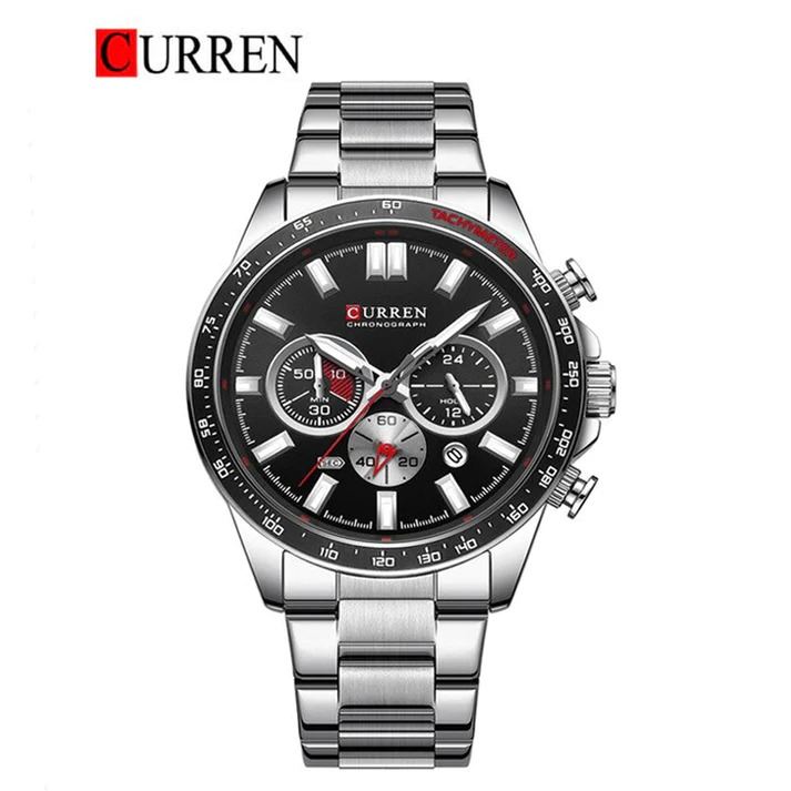 CURREN Original Brand Stainless Steel Band Wrist Watch For Men With Brand (Box & Bag)-8418 US Arabia