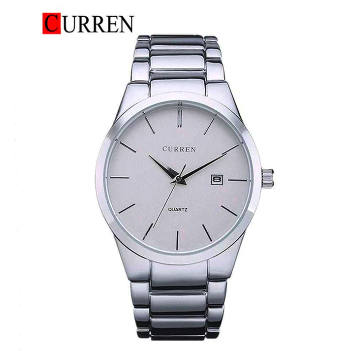 CURREN Original Brand Stainless Steel Band Wrist Watch For Men With Brand (Box & Bag)-8106 US Arabia