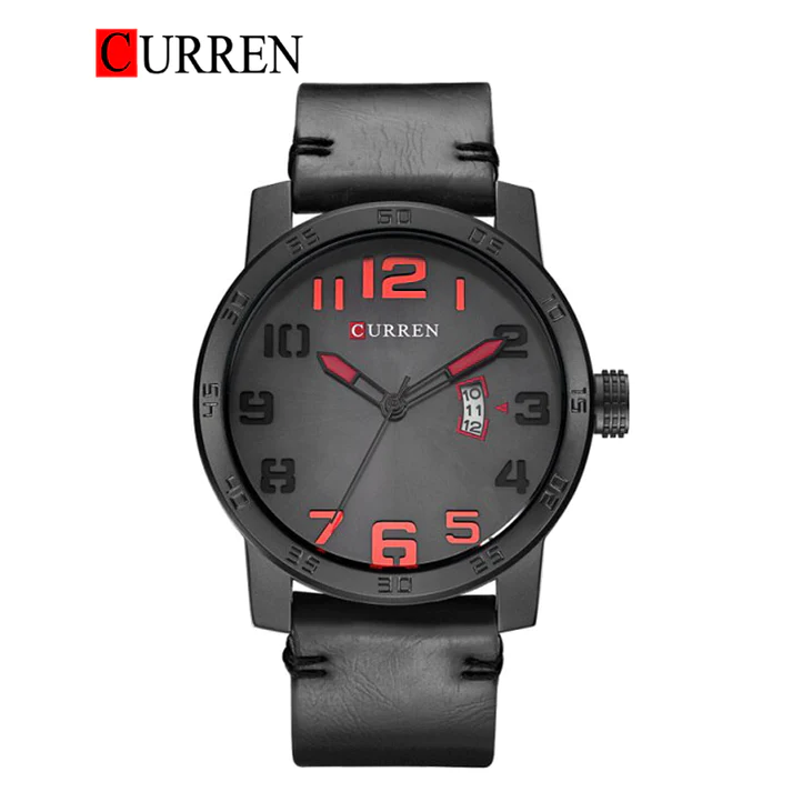 CURREN Original Brand Leather Straps Wrist Watch For Men With Brand (Box & Bag)-8254 US Arabia