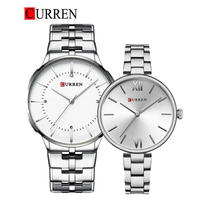 CURREN Original Brand Stainless Steel Band Wrist Watch For Couples With Brand (Box & Bag) US Arabia