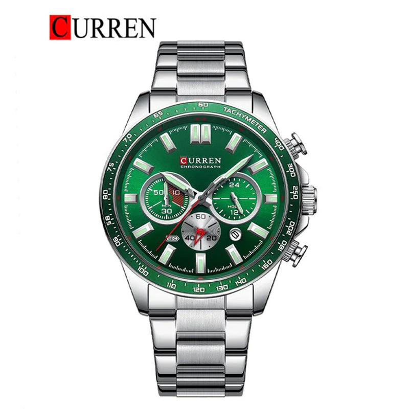 CURREN Original Brand Stainless Steel Band Wrist Watch For Men With Brand (Box & Bag)-8418 US Arabia