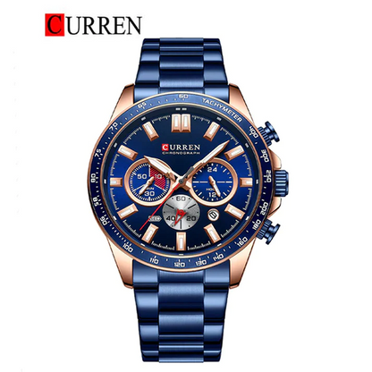 CURREN Original Brand Stainless Steel Band Wrist Watch For Men With Brand (Box & Bag)-8418 US Arabia