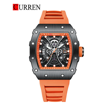 CURREN Original Brand Rubber Straps Wrist Watch For Men With Brand (Box & Bag)-8438 US Arabia
