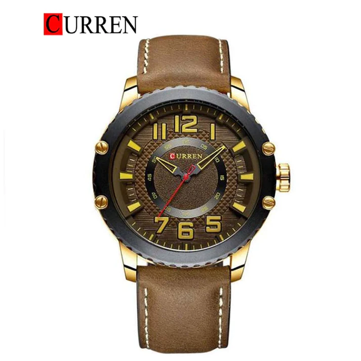 CURREN Original Brand Leather Straps Wrist Watch For Men With Brand (Box & Bag)-8341 US Arabia