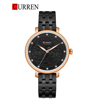 CURREN Original Brand Stainless Steel Band Wrist Watch For Women With Brand (Box & Bag)-9046 US Arabia