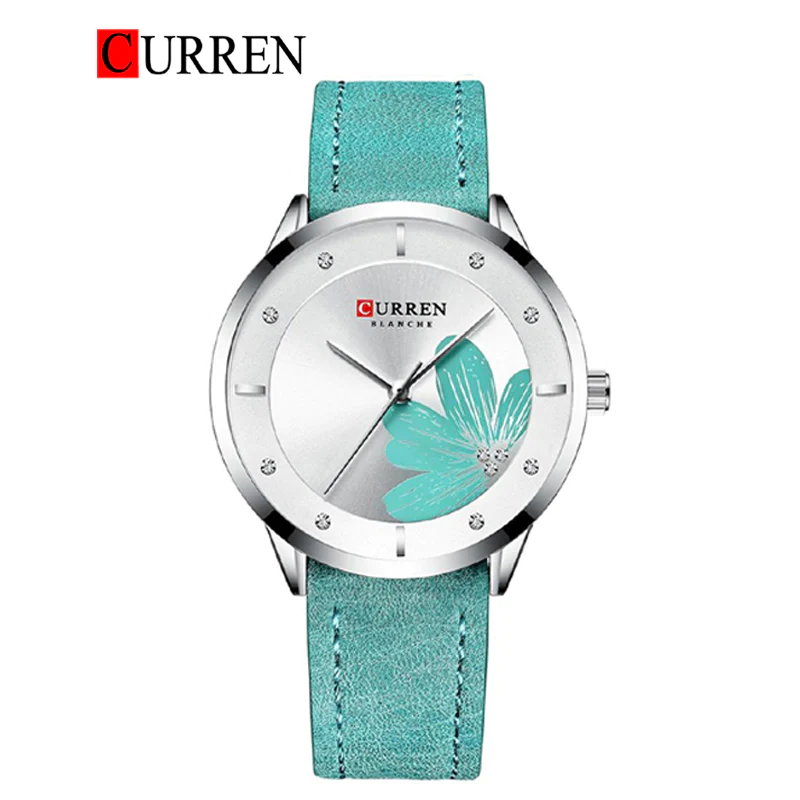CURREN Original Brand Slim Leather Strap Wrist Watches For Women With Brand (Box & Bag)-9048 US Arabia