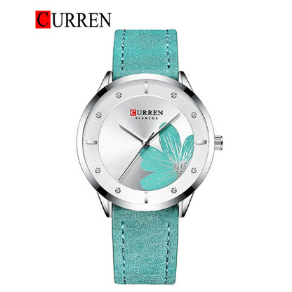 CURREN Original Brand Slim Leather Strap Wrist Watches For Women With Brand (Box & Bag)-9048 US Arabia